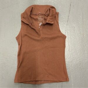 Full Tilt Women's Sleeveless Tan Tank Top